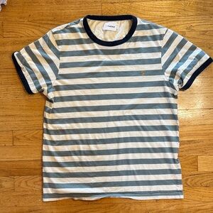 Farah Blue and White Striped Tee